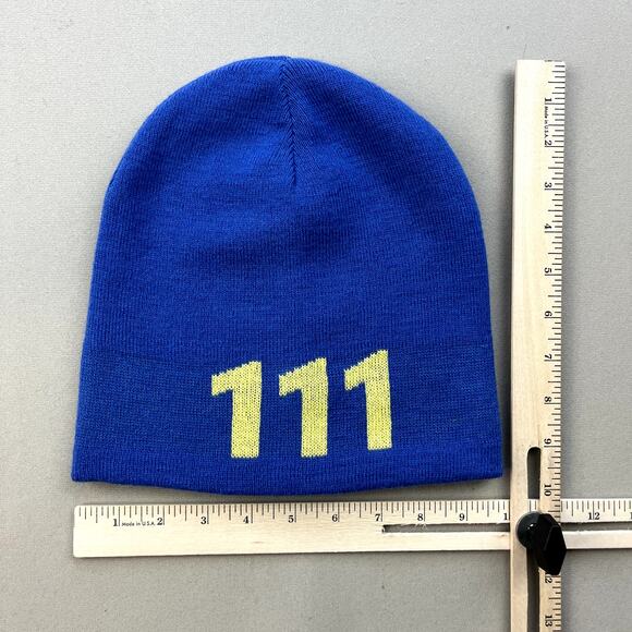 Fallout Video Game Beanie Hat Cap Blue Knit Vault 111 Bethesda Bioworld One Size - Picture 5 of 5